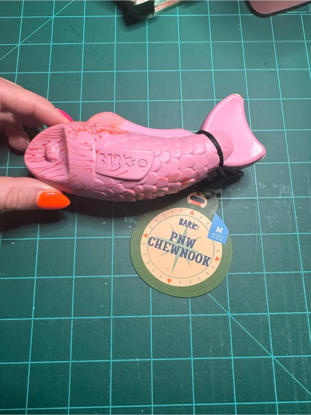 BARK PNW Chewnook Medium Pink Salmon Chew Toy